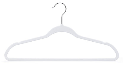 Quality Hangers 50 Pack Non-Velvet Plastic Hangers for Clothes - Heavy Duty Coat Hanger Set - Space-Saving Closet Hangers with Chrome Swivel Hook, Functional Non-Flocked Hangers - Cream White