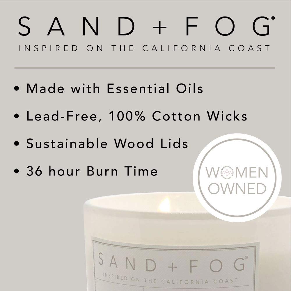 Sand + Fog Scented Candle - Cedar Lavender – Additional Scents and Sizes – 100% Cotton Lead-Free Wick - Luxury Air Freshening Jar Candles - Perfect Home Decor – 12oz