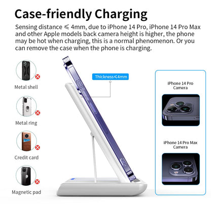 Wireless Charger,ANYLINCON 3 in 1 Wireless Charger Station for iPhone/iWatch/Airpods,iPhone15 14,13,12,11 (Pro, Pro Max)/XS/XR/XS/X/8(Plus),iWatch 7/6/SE/5/4/3/2,AirPods 3/2/pro