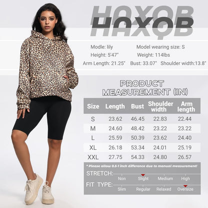 HAXQB Hoodies Y2k Leopard Print Hoodies for Women Men Cheetah Print Sweatshirt Graphic Hoodies 2000s Sweatshirt-L