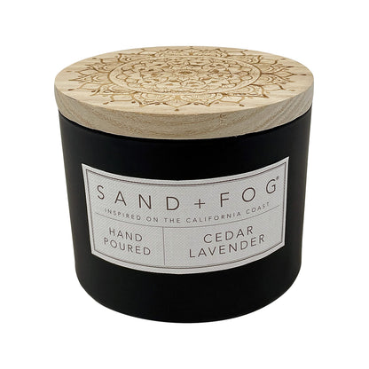 Sand + Fog Scented Candle - Cedar Lavender – Additional Scents and Sizes – 100% Cotton Lead-Free Wick - Luxury Air Freshening Jar Candles - Perfect Home Decor – 12oz