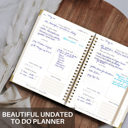 Beautiful to Do List Notbook and Aesthetic Pastel Sticky Notes Bundle - Perfect Organizer and Office Desk Supplies Set