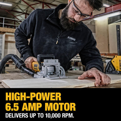 DEWALT Biscuit Joiner, 6.5 Amp, 10,000 RPM, Retractable 45 Degree Notch, For Depth Spots (DW682K)