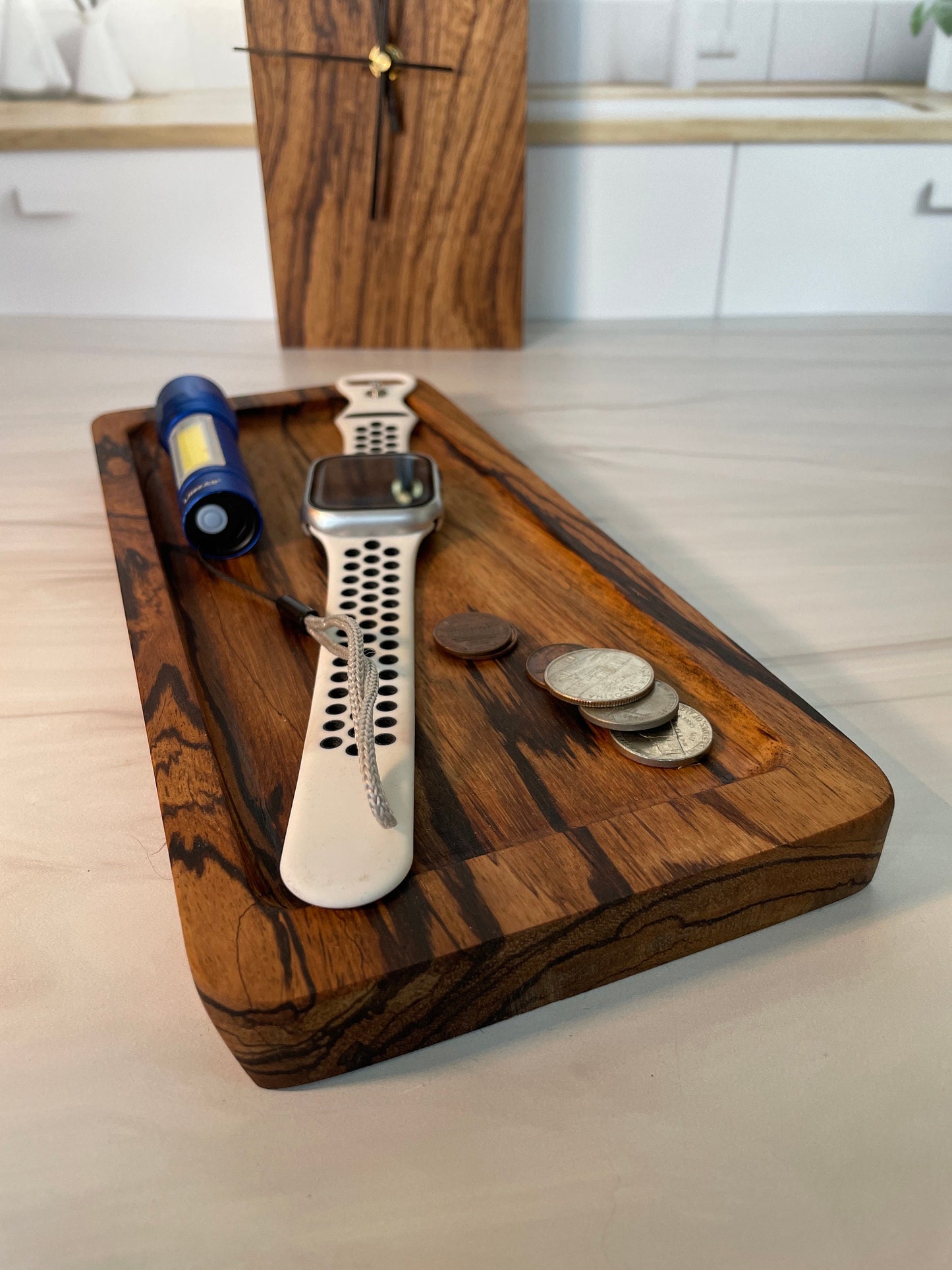 Zebrawood Bundle (3 pieces) Clock Pen Tray Catch all Tray